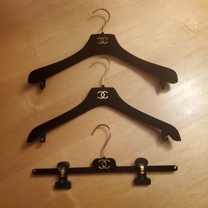 Set of 3 Authentic Chanel Black Hangers